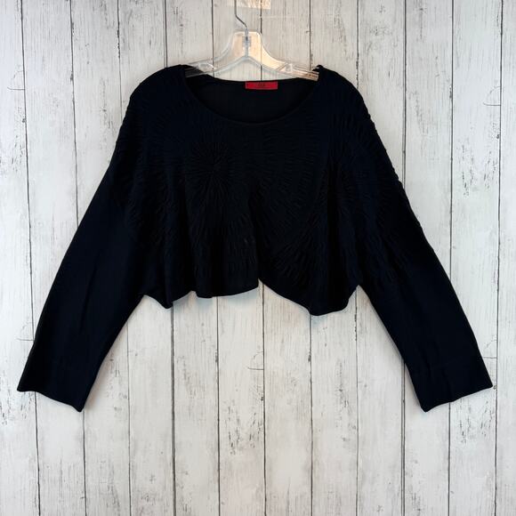 Sulu Kerstin Bernecker Tops - Sulu Kerstin Bernecker Black Bolero Veger Cropped Knit Oversized Top Size Small